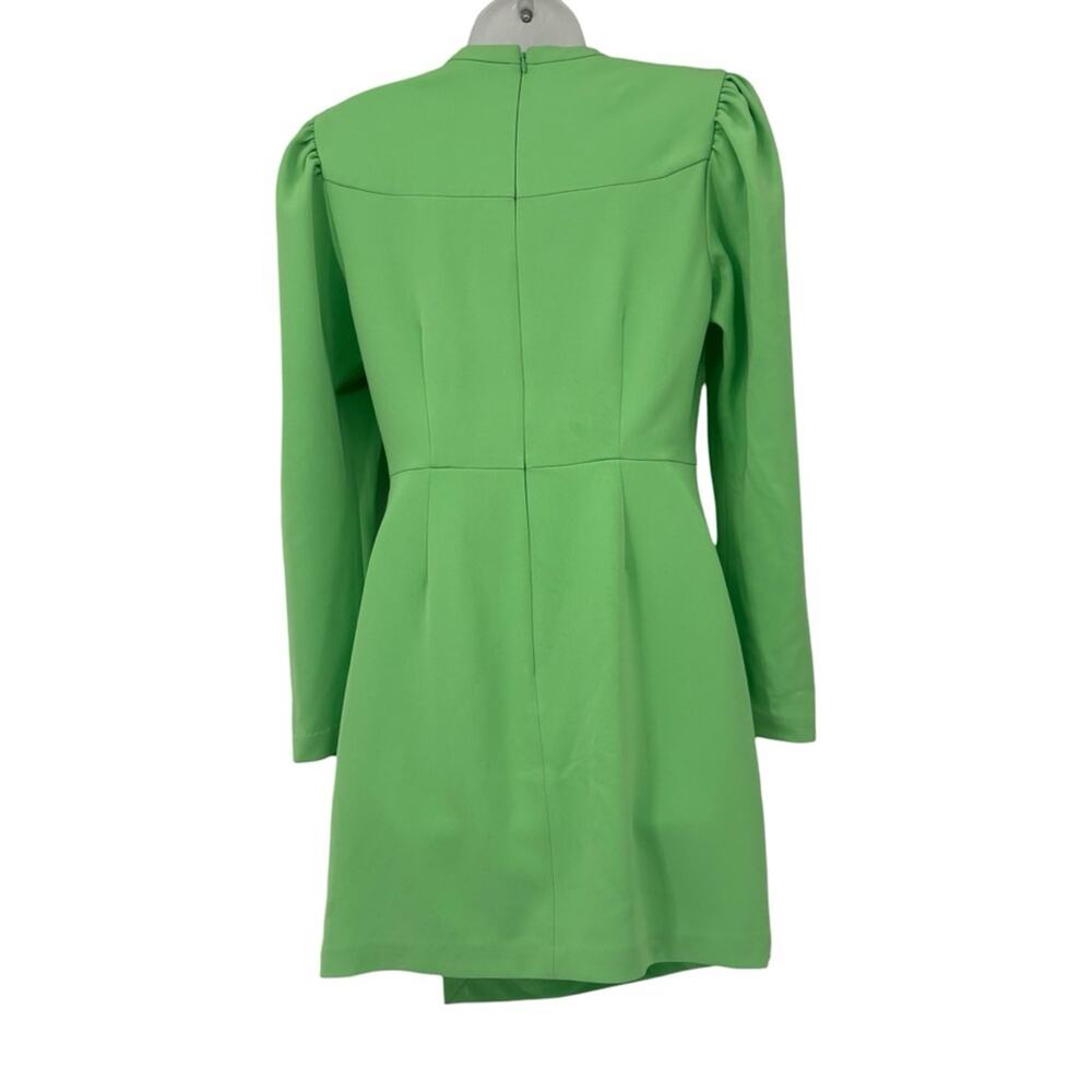 ALC Jane Bright Green Long Sleeve Ruched Mini Dress Structured Size 8 NWT - Picture 9 of 11